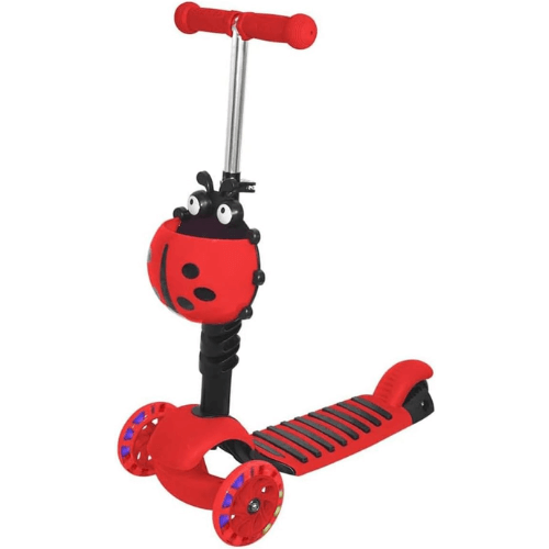 Patinete Joaninha 2 Em 1 Ladybug 3 Rodas DM Toys - Vermelho