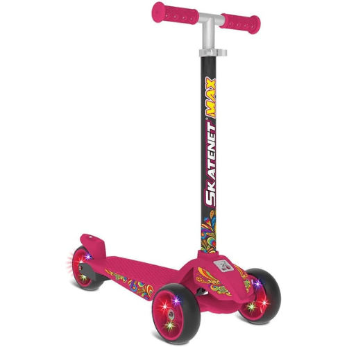 Patinete Skatenet Max LED 3 Rodas Bandeirante - Pink